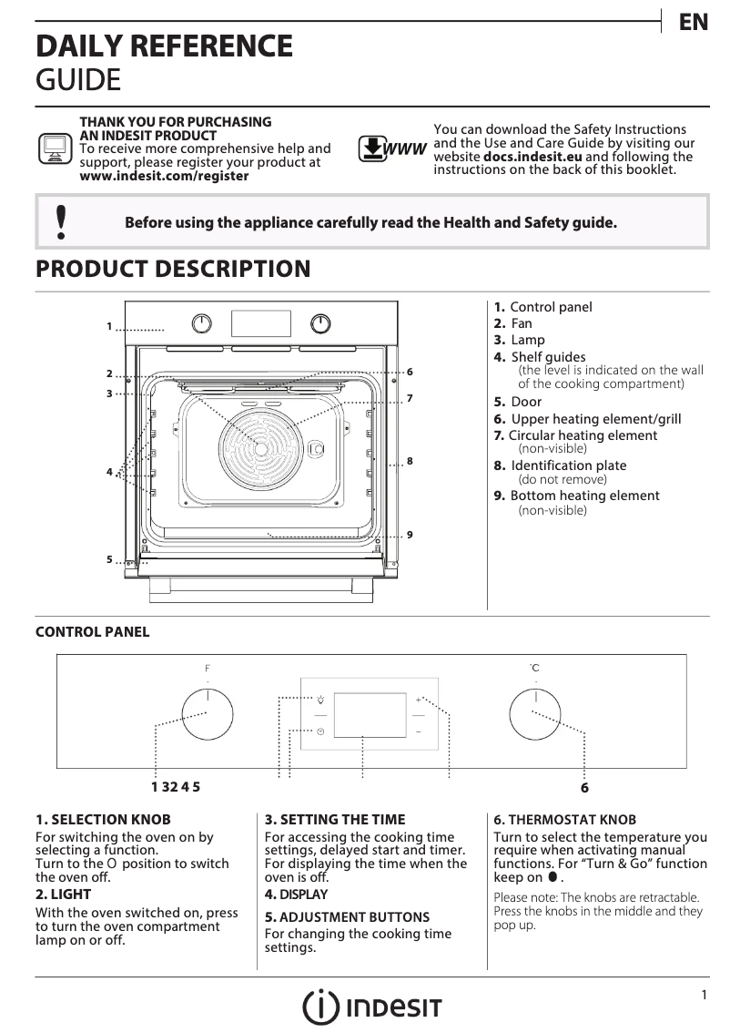 Page n°1 - Manuel utilisateur Indesit KFW 3841 JH IX UK