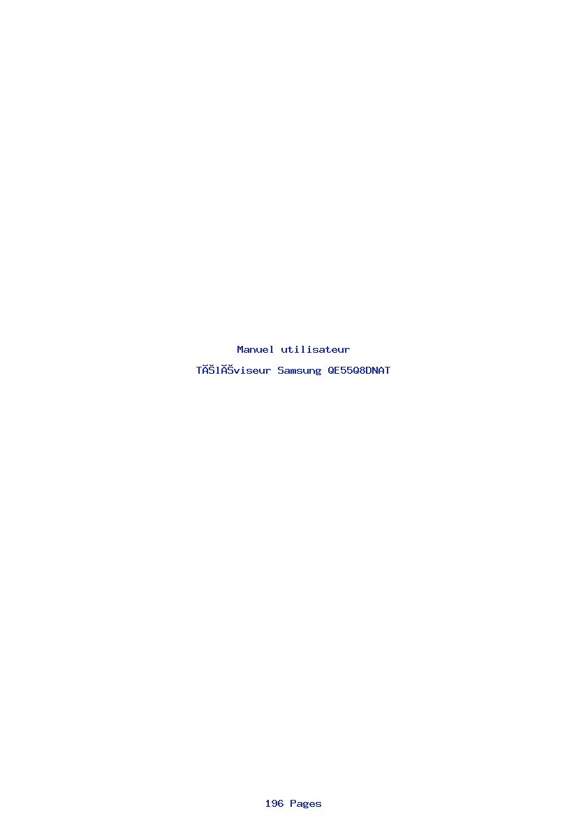 Page 1 de la notice Manuel utilisateur Samsung QE55Q8DNAT