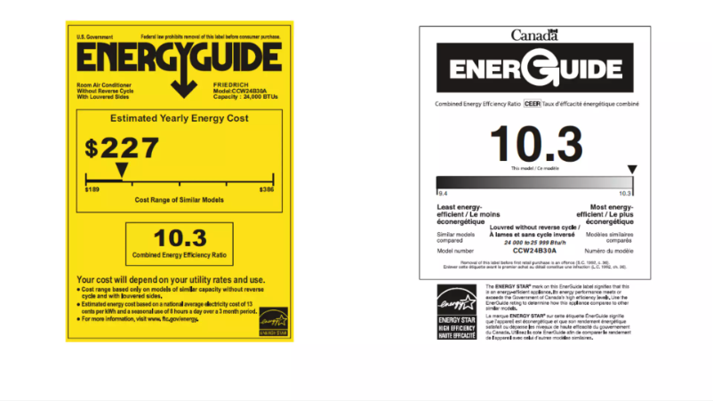 Page 1 de la notice Label énergétique Friedrich Chill Premier CCW24B30A