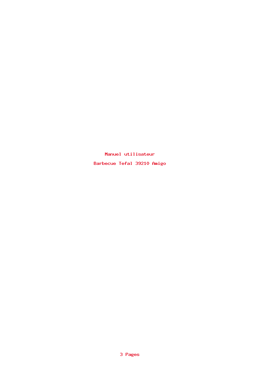 Page 1 de la notice Manuel utilisateur Tefal 39210 Amigo