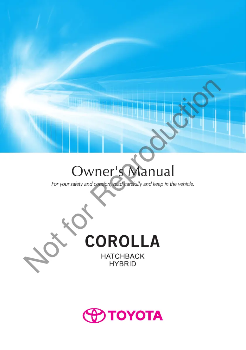 Page 1 de la notice Manuel utilisateur Toyota Corolla hatchback hybrid (2016)