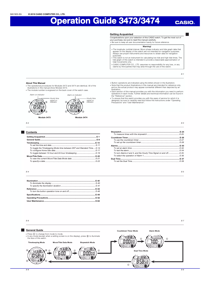 Page 1 de la notice Manuel utilisateur Casio Collection LWS-1100H-2AVEF