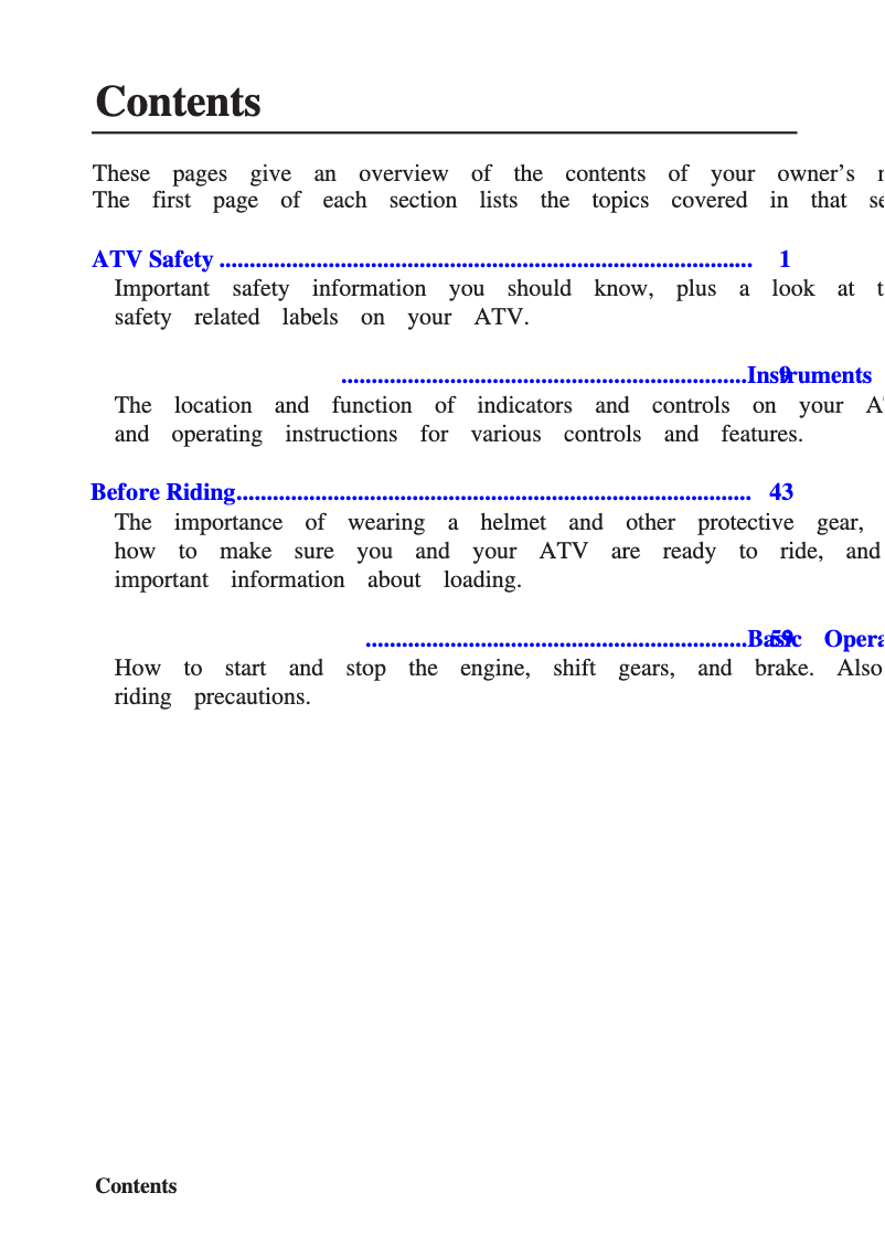Page 1 de la notice Manuel utilisateur Honda FourTrax Rincon TRX680F (2011)