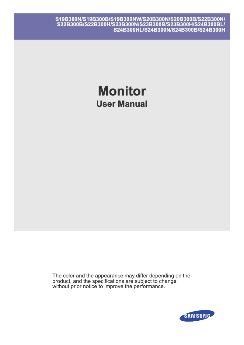 Página 1 del manual Manual de usuario Samsung SyncMaster S23B300H