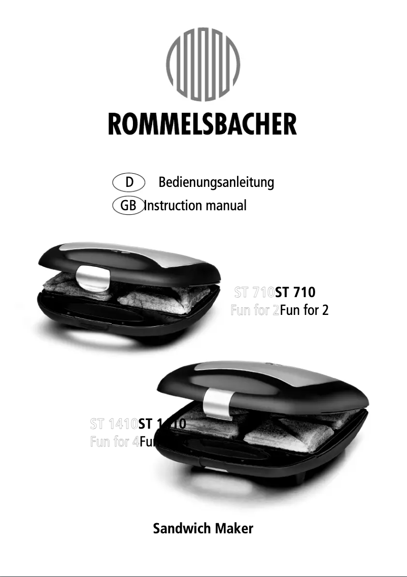 Page 1 de la notice Manuel utilisateur Rommelsbacher ST 1410