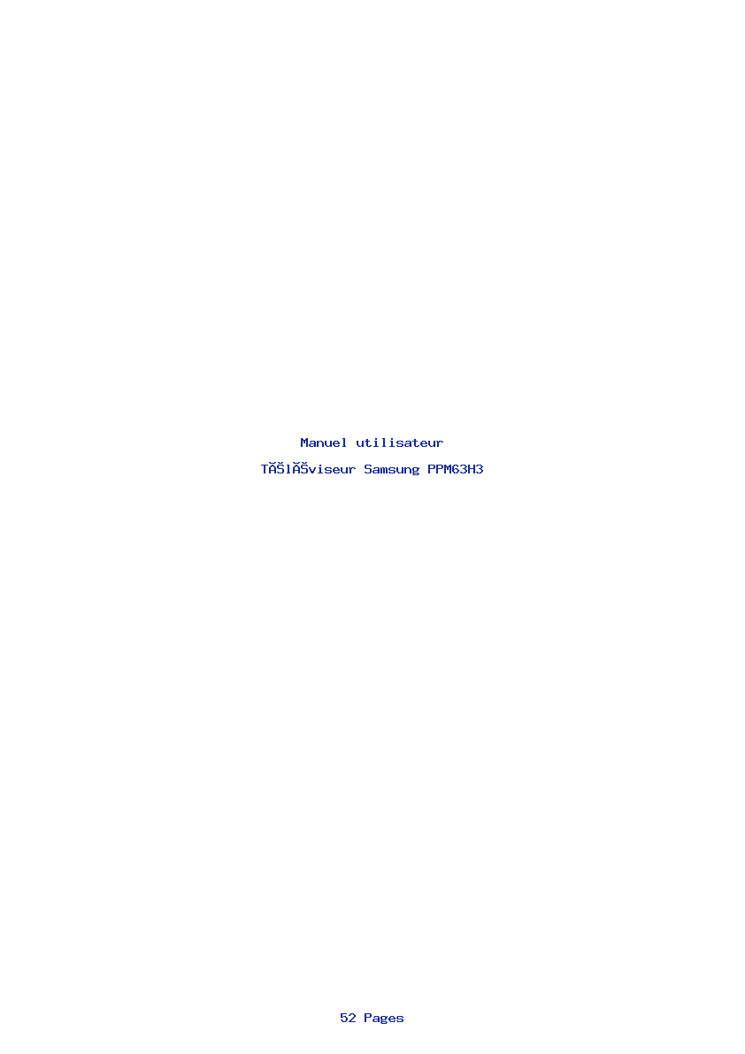 Image de la première page du manuel de l'appareil PPM63H3