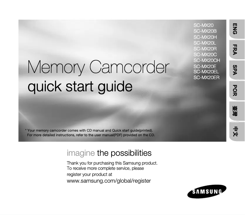 Página 1 del manual Manual de usuario Samsung SC-MX20ER