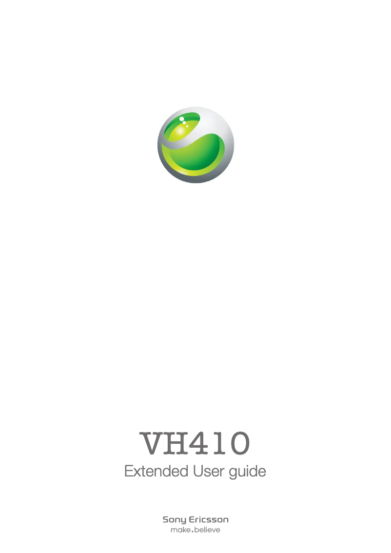 Page n°1 - Manuel utilisateur Sony Ericsson VH-410