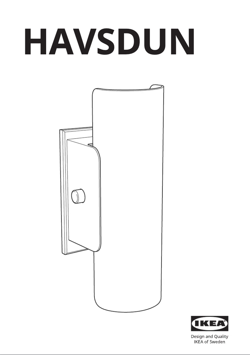 Page 1 de la notice Manuel utilisateur Ikea HAVSDUN 405.204.33