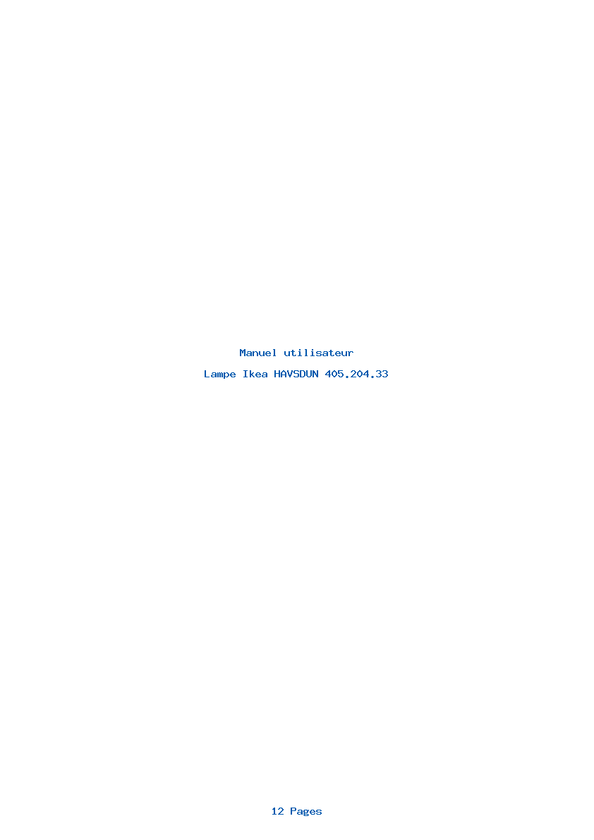 Page 1 de la notice Manuel utilisateur Ikea HAVSDUN 405.204.33