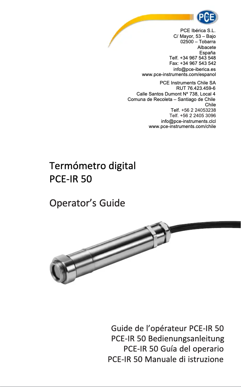 Page 1 de la notice Manuel utilisateur PCE Instruments PCE-RCM 11