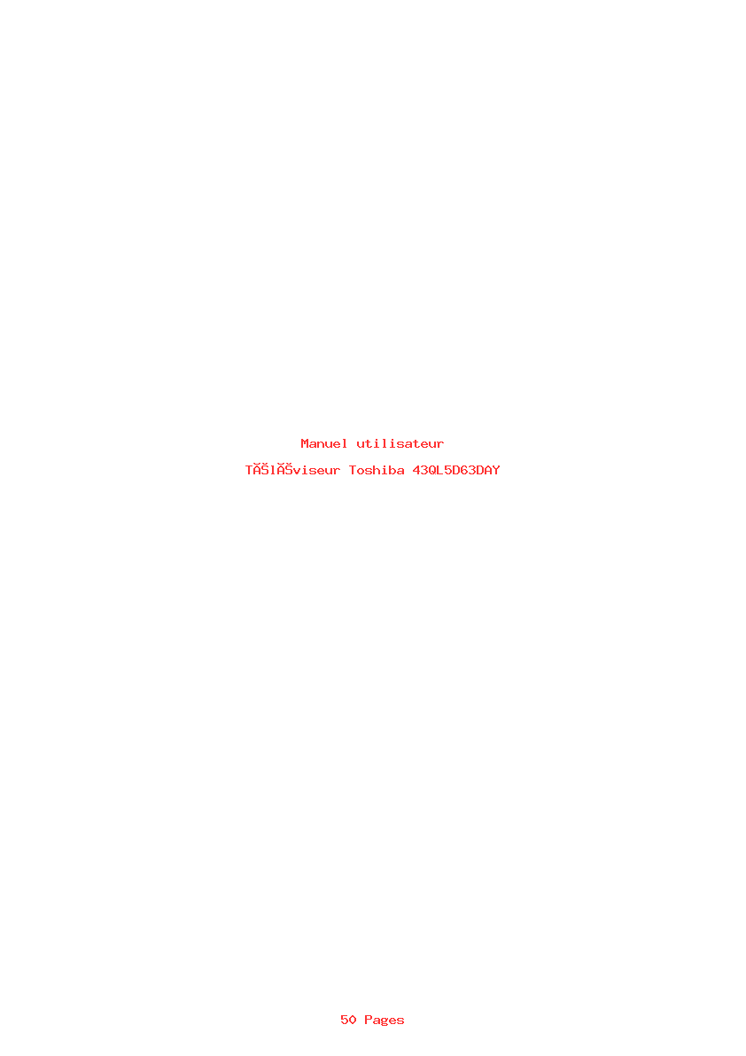 Page 1 de la notice Manuel utilisateur Toshiba 43QL5D63DAY