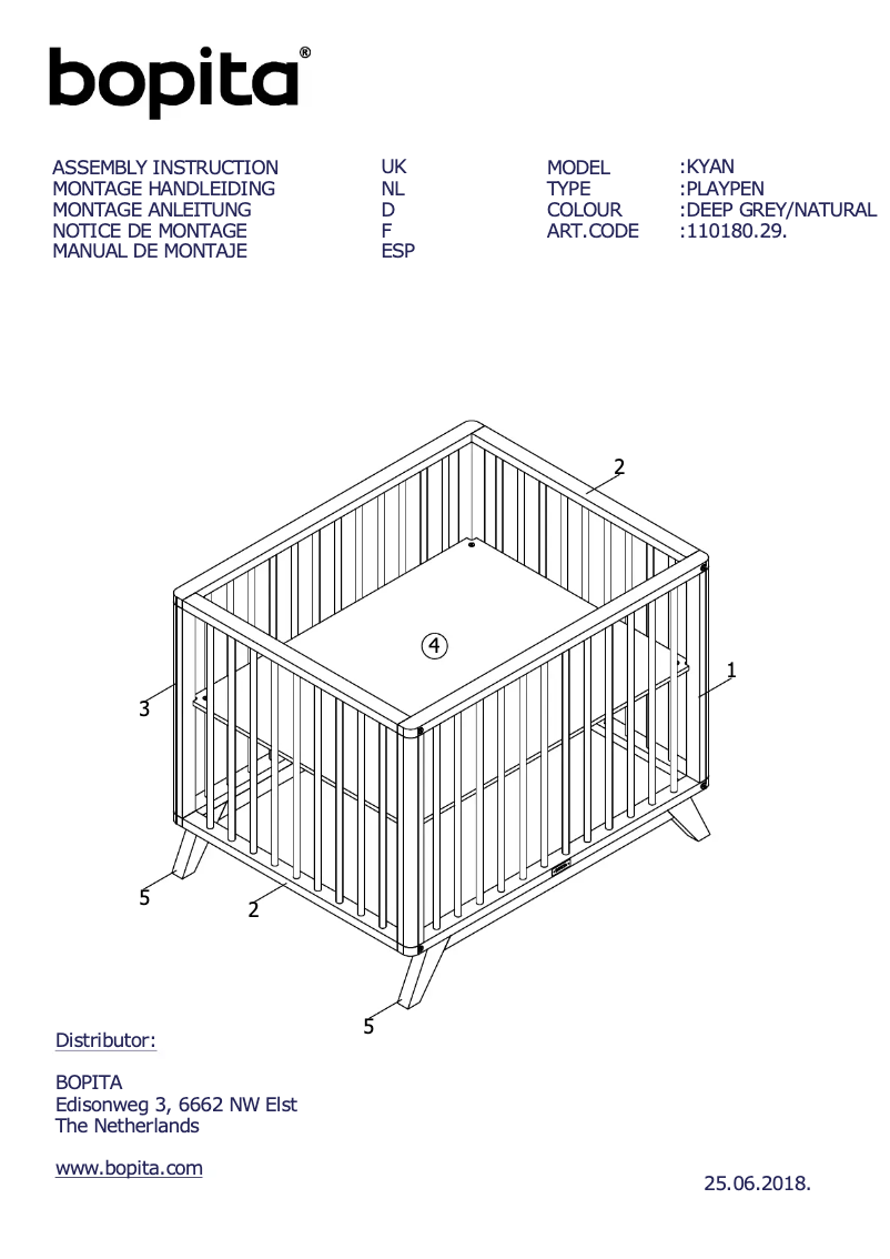 Page 1 de la notice Manuel utilisateur Bopita Kyan