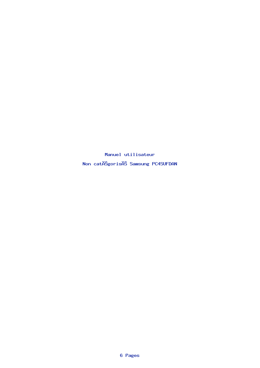 Page 1 de la notice Manuel utilisateur Samsung PC4SUFDAN