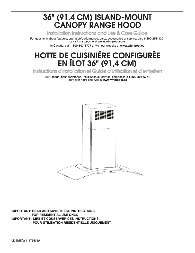Page 1 de la notice Guide d'installation Amana WVW75UC6DS