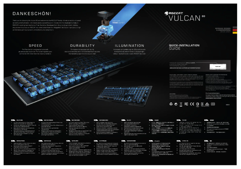 Page 1 de la notice Manuel utilisateur Roccat Vulcan 80