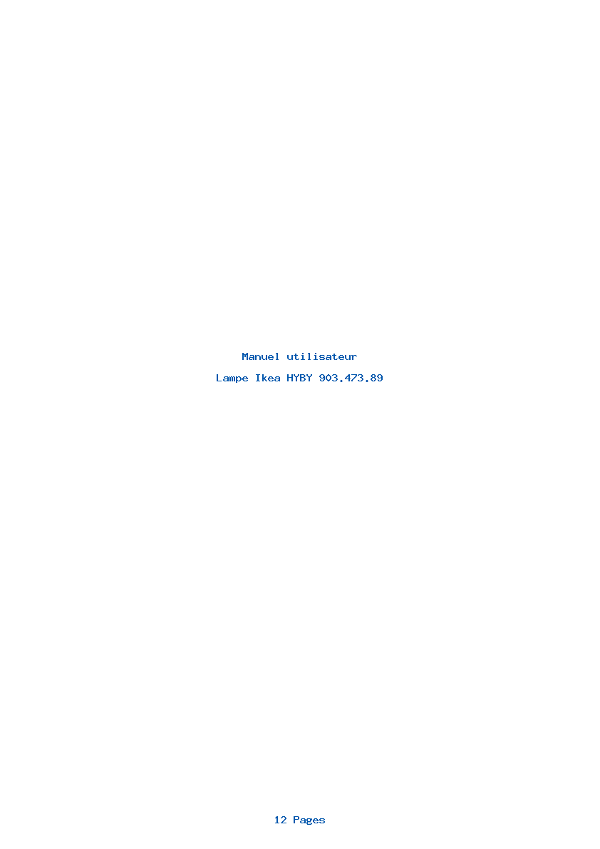 Page 1 de la notice Manuel utilisateur Ikea HYBY 903.473.89