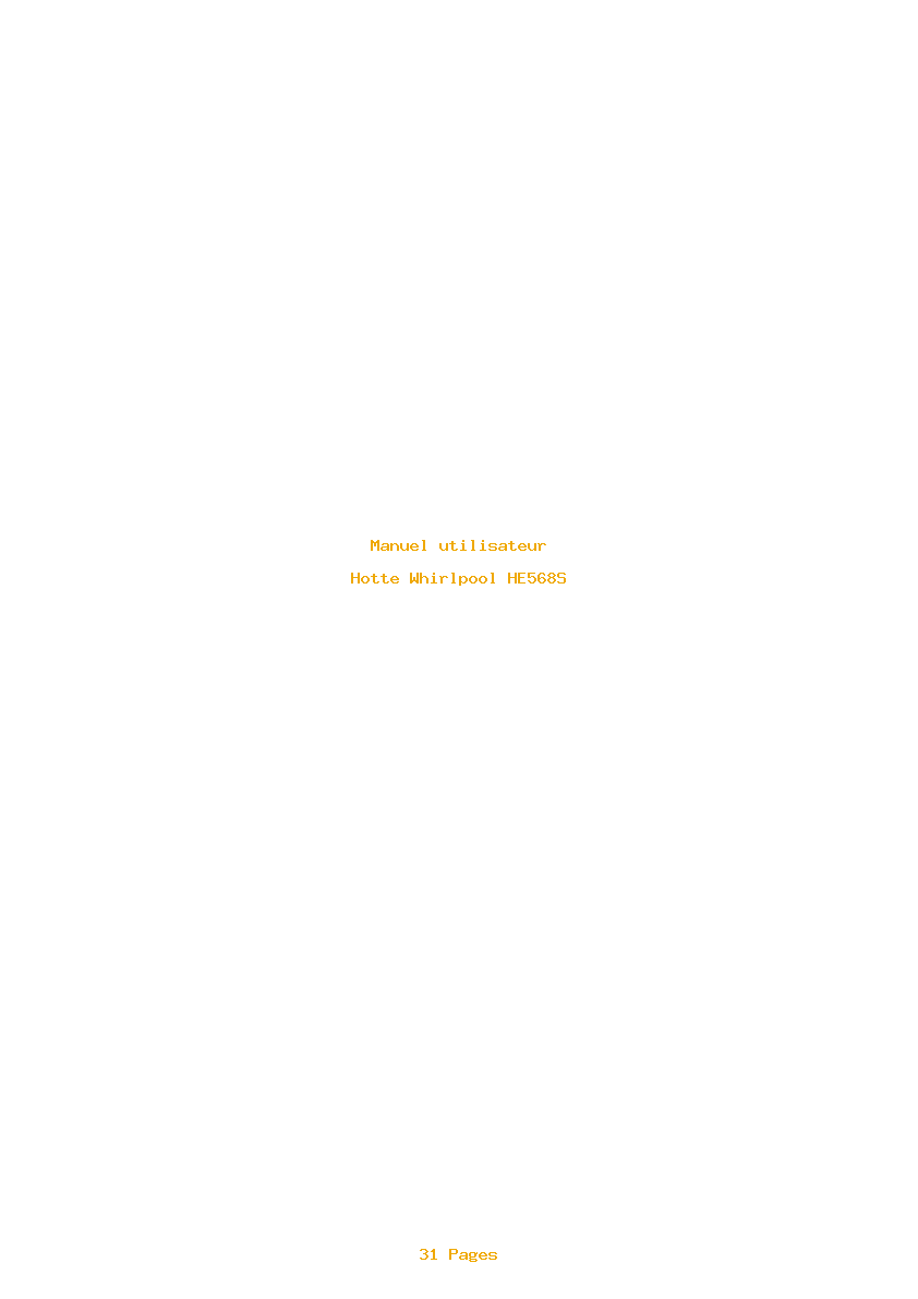Page 1 de la notice Manuel utilisateur Whirlpool HE568S