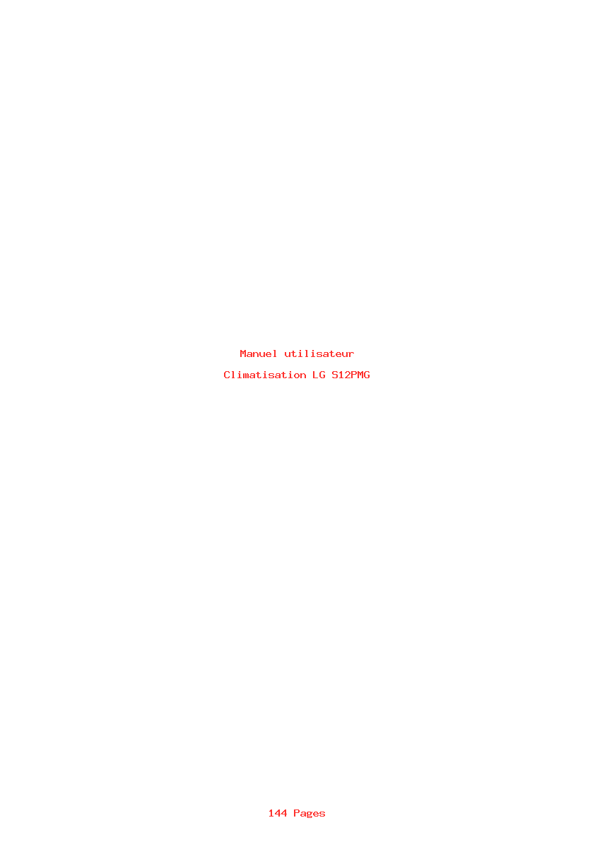 Page 1 de la notice Manuel utilisateur LG S12PMG