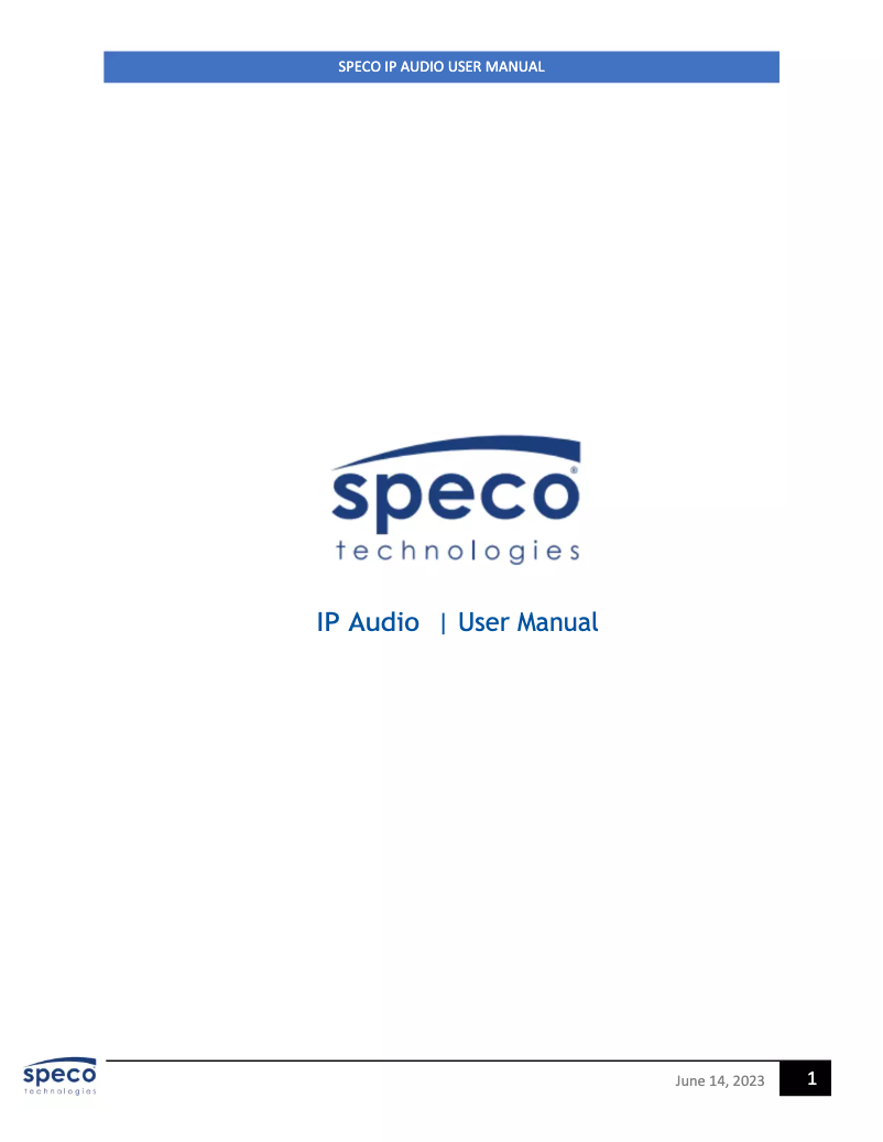 Page 1 de la notice Manuel utilisateur Speco Technologies SPIPH8AM