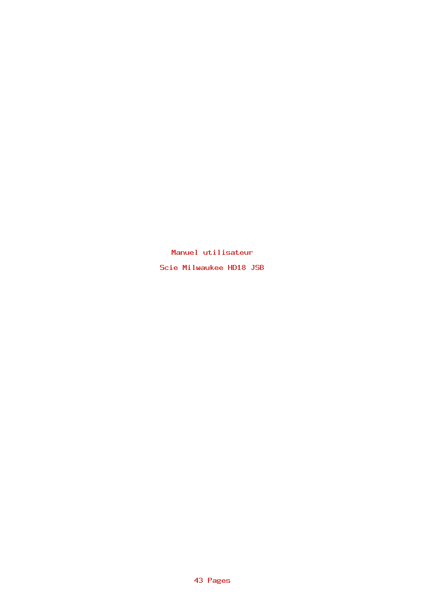 Page 1 de la notice Manuel utilisateur Milwaukee HD18 JSB