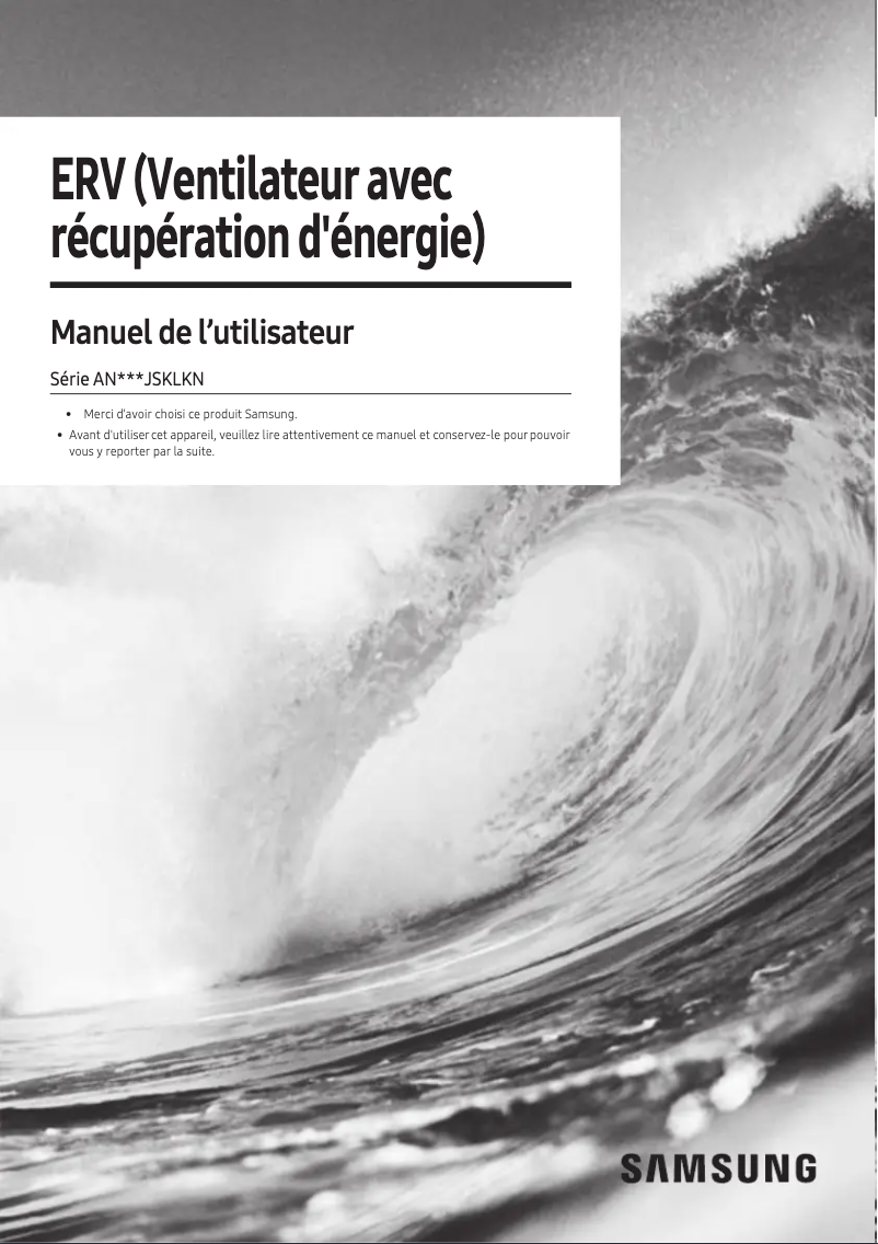 Page 1 de la notice Manuel utilisateur Samsung AN100JSKLKN