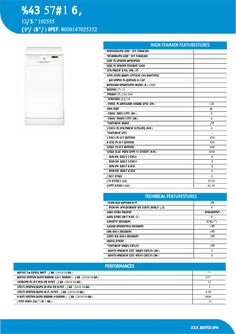 Page n°1 - Manuel utilisateur Indesit DSR 57B1 UK