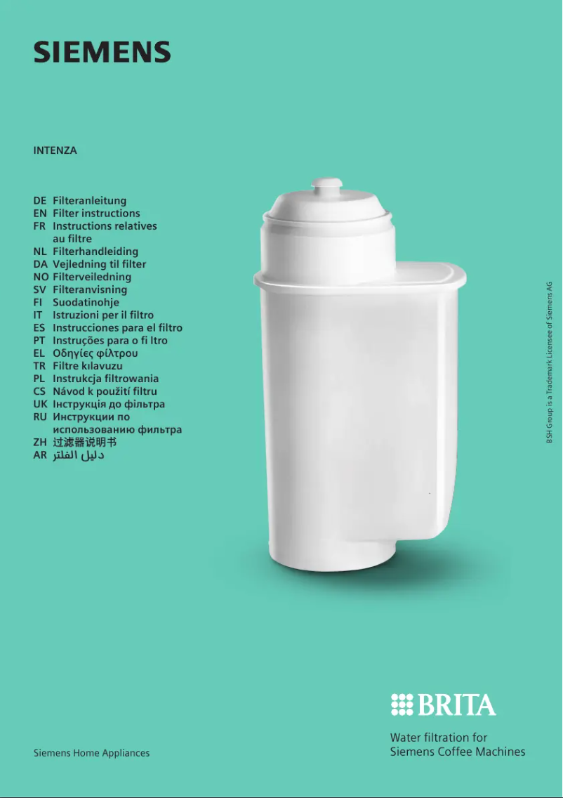 Page 1 de la notice Manuel utilisateur Siemens TQ518GB3