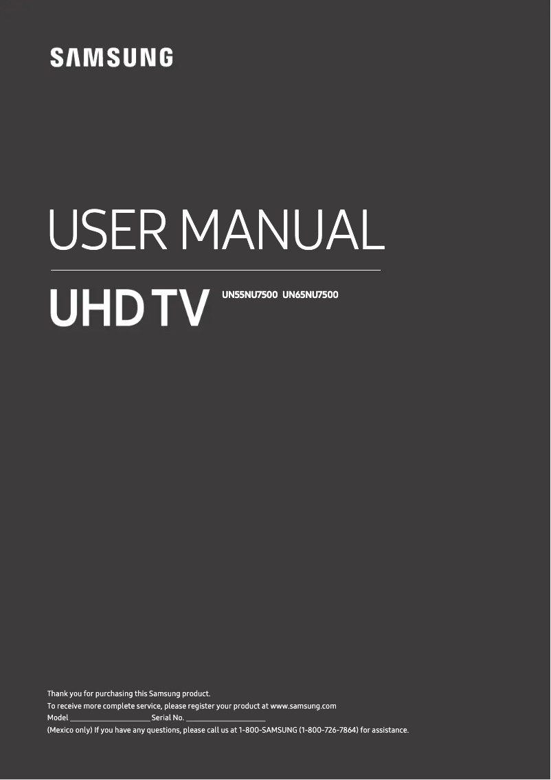 Página 1 del manual Manual de usuario Samsung UN65NU7500F