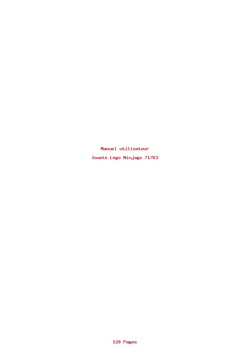 Page 1 de la notice Manuel utilisateur Lego Ninjago 71763