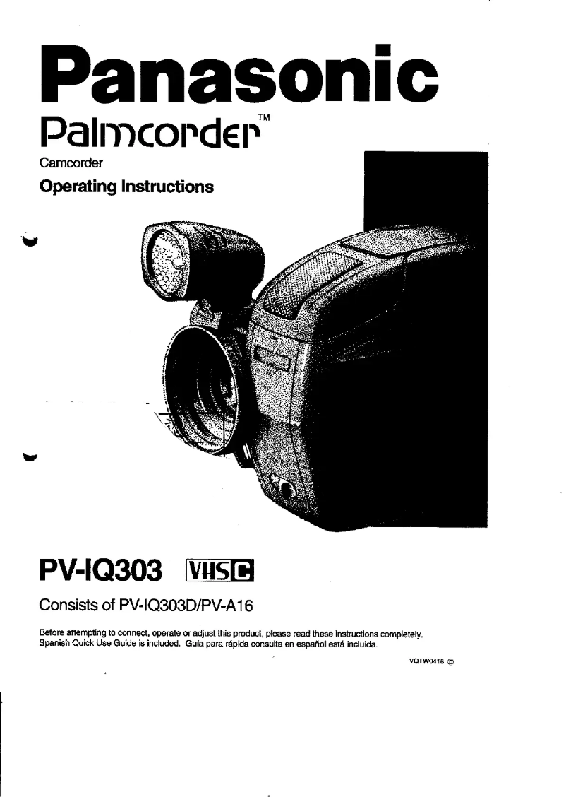 Página 1 del manual Manual de usuario Panasonic Palmcorder PV-IQ303