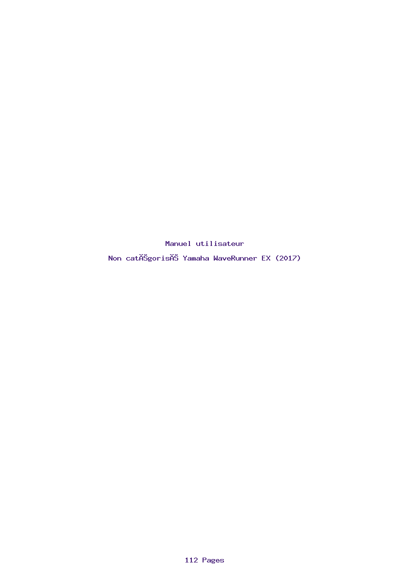 Page 1 de la notice Manuel utilisateur Yamaha WaveRunner EX (2017)