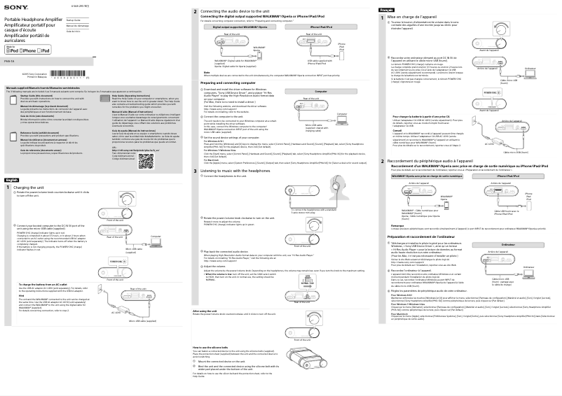 Page 1 de la notice Guide d'installation Sony PHA-1A