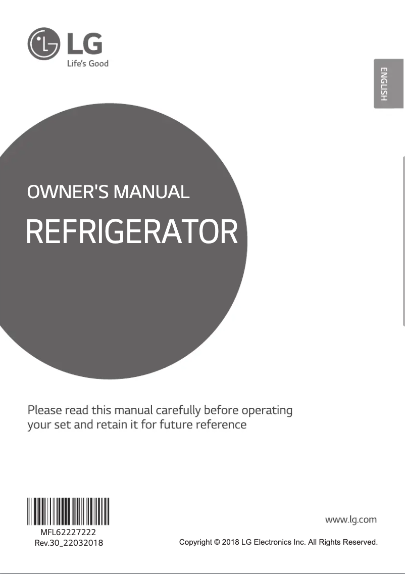 Page 1 de la notice Manuel utilisateur LG GL-T332RLBN
