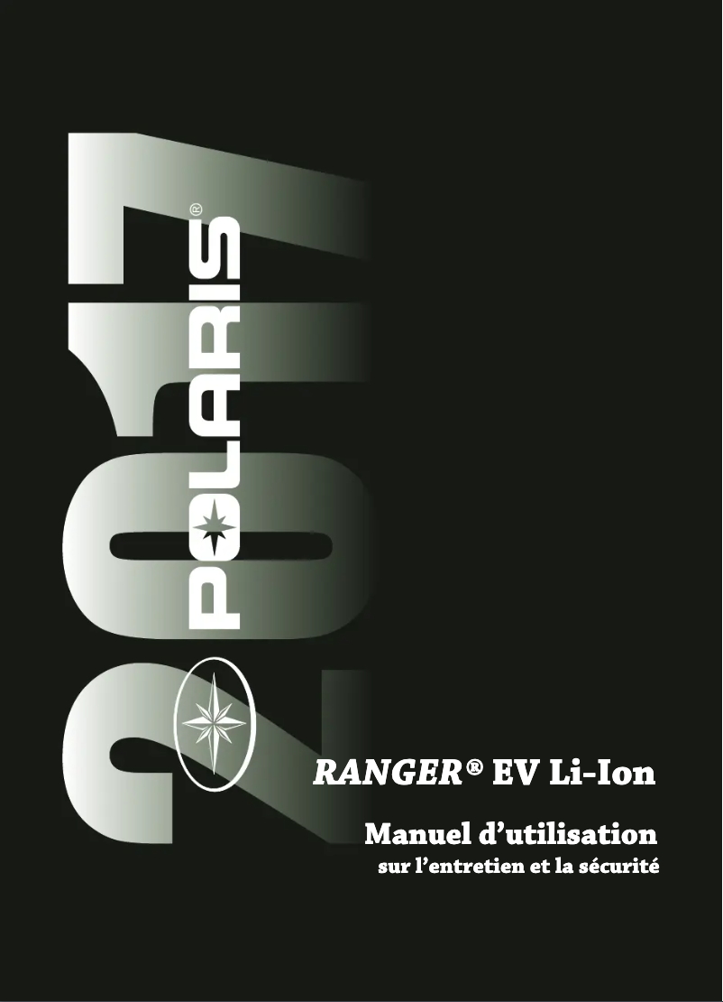 Page 1 de la notice Manuel utilisateur Polaris Ranger EV Li-Ion (2017)