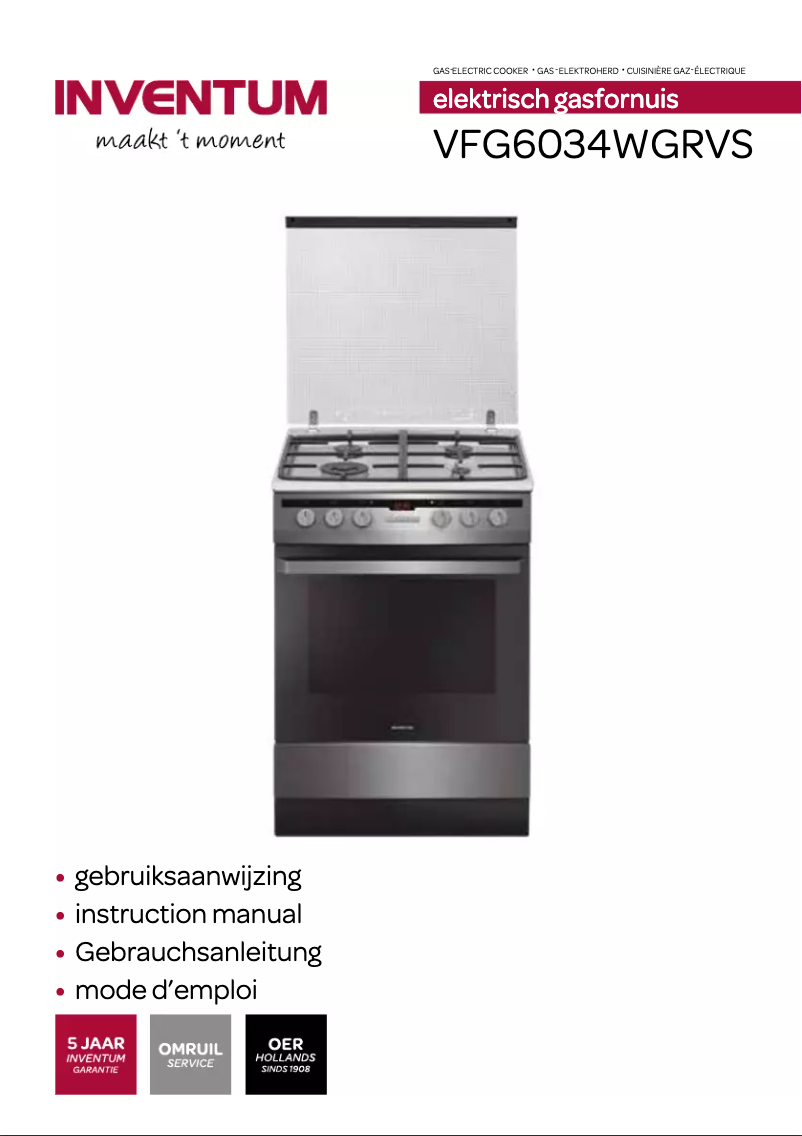 Page 1 de la notice Manuel utilisateur Inventum VFG6034WGRVS