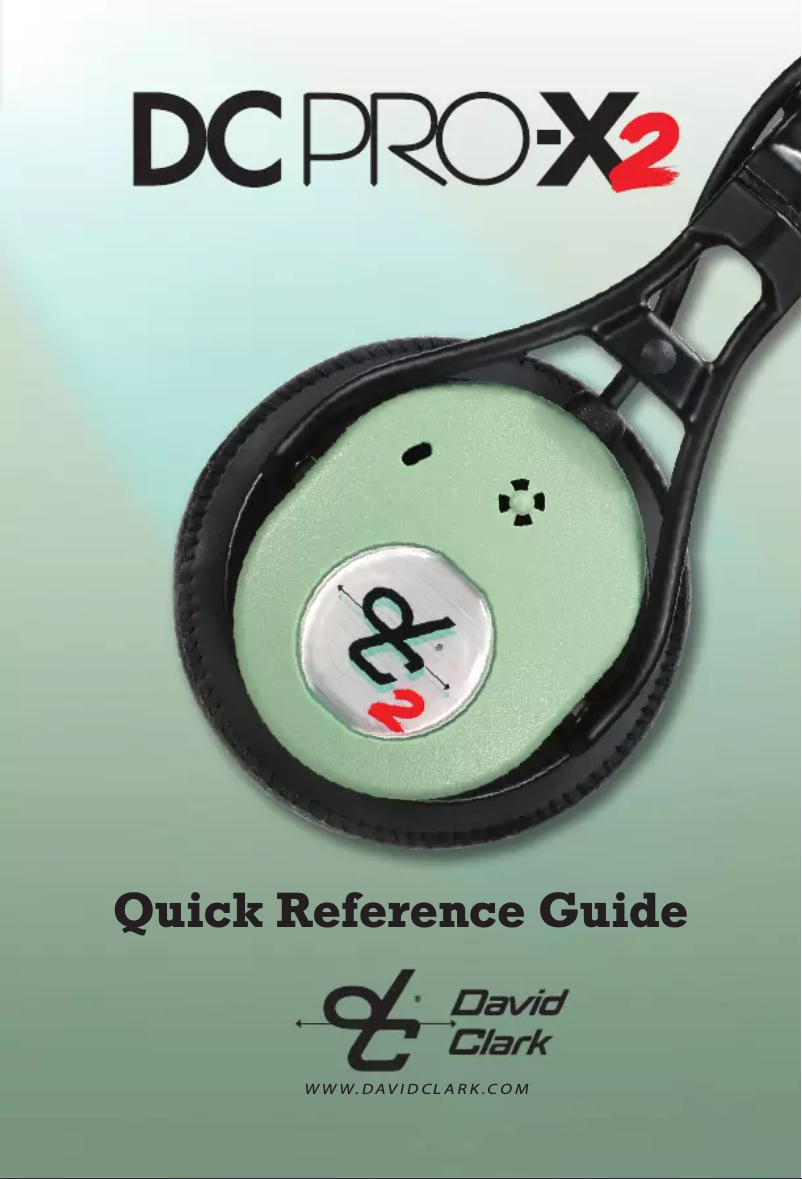 Page 1 de la notice Manuel utilisateur David Clark DC Pro X2