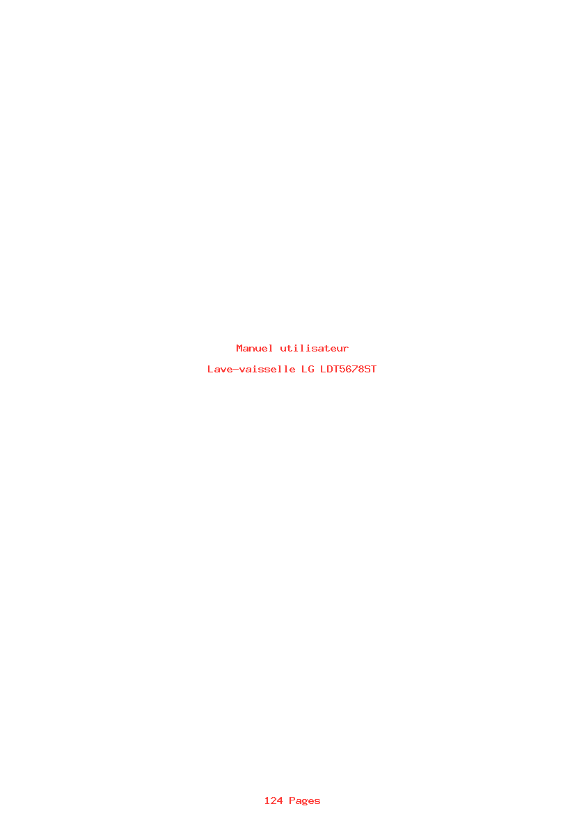 Page 1 de la notice Manuel utilisateur LG LDT5678ST