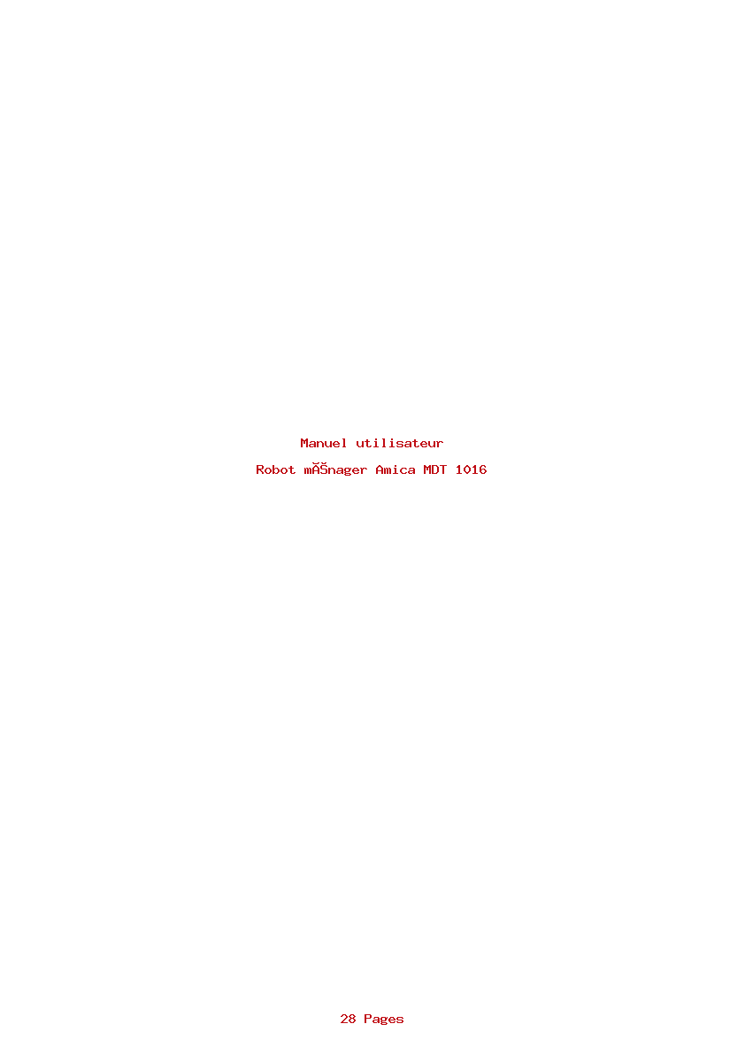Page 1 de la notice Manuel utilisateur Amica MDT 1016