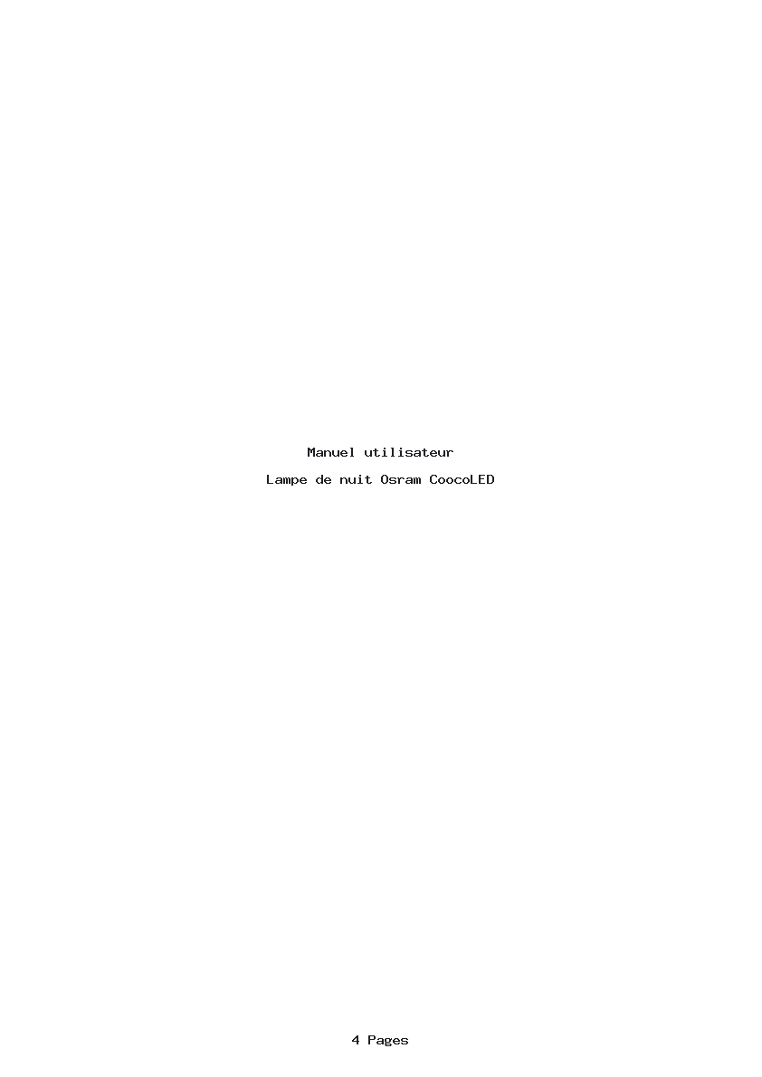 Page 1 de la notice Manuel utilisateur Osram CoocoLED