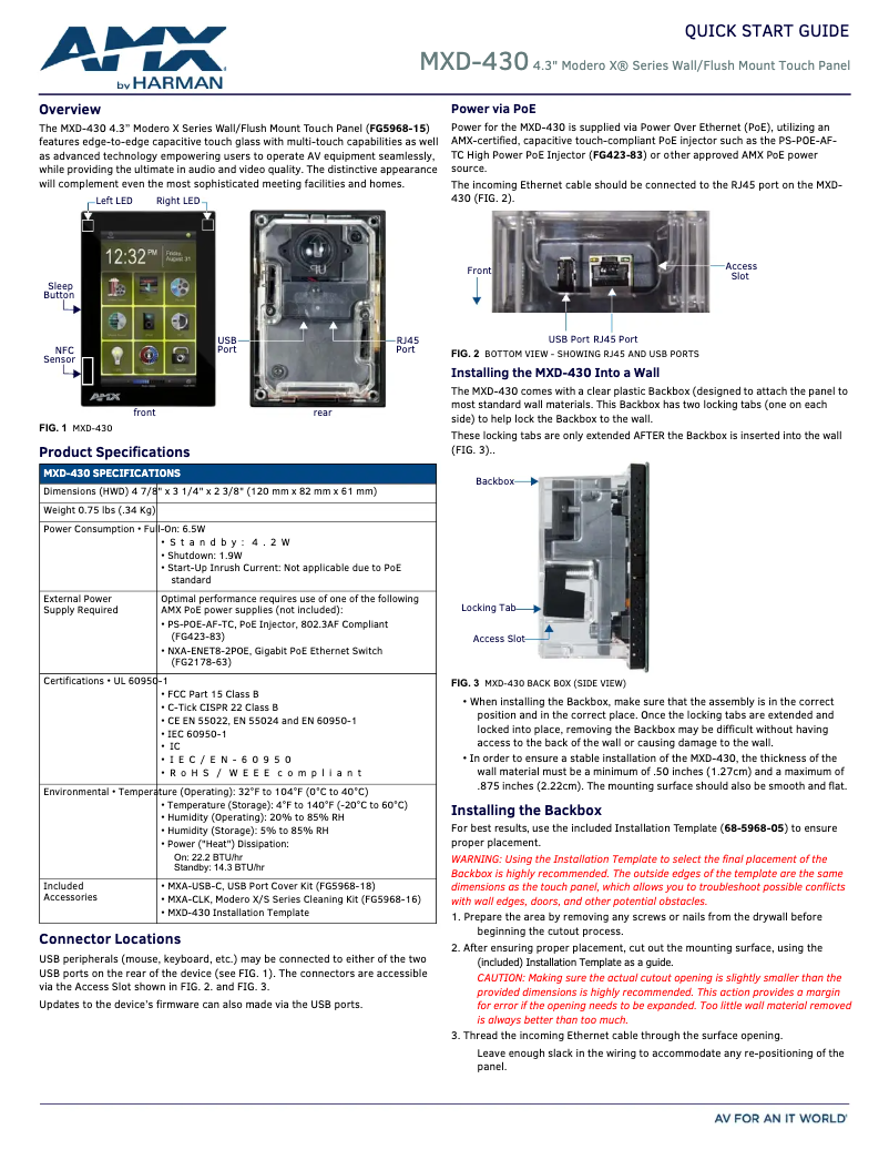 Page 1 de la notice Manuel utilisateur AMX MXD-430