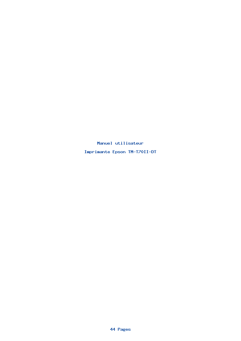 Page 1 de la notice Manuel utilisateur Epson TM-T70II-DT