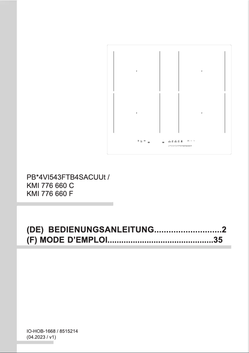 Page 1 de la notice Manuel utilisateur Amica KMI 776 660 C