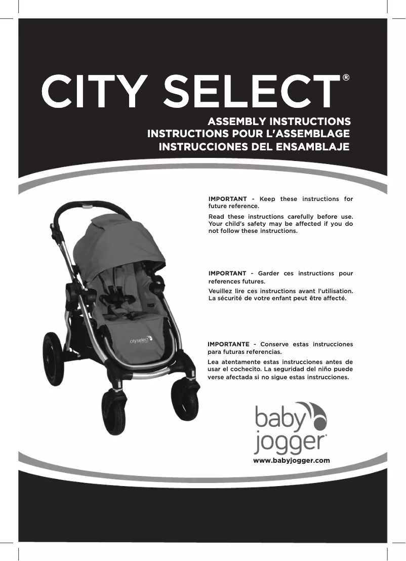 Page 1 de la notice Manuel utilisateur Baby Jogger City select