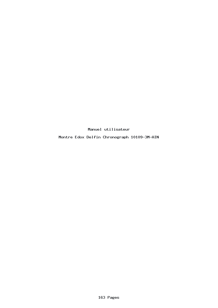 Page 1 de la notice Manuel utilisateur Edox Delfin Chronograph 10109-3M-AIN