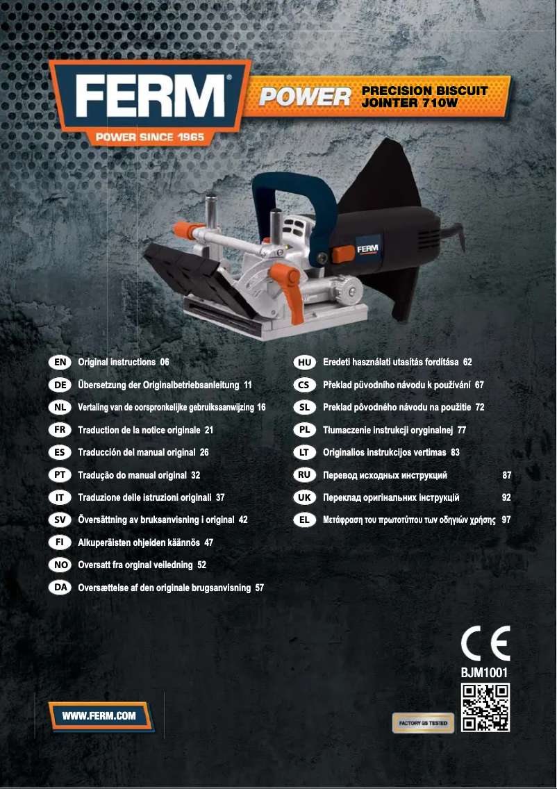 Page 1 de la notice Manuel utilisateur Ferm BJM1001