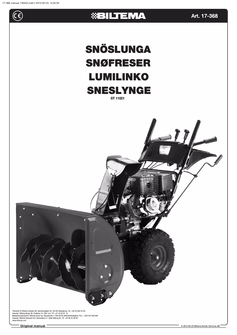 Page 1 de la notice Manuel utilisateur Biltema ST 11001