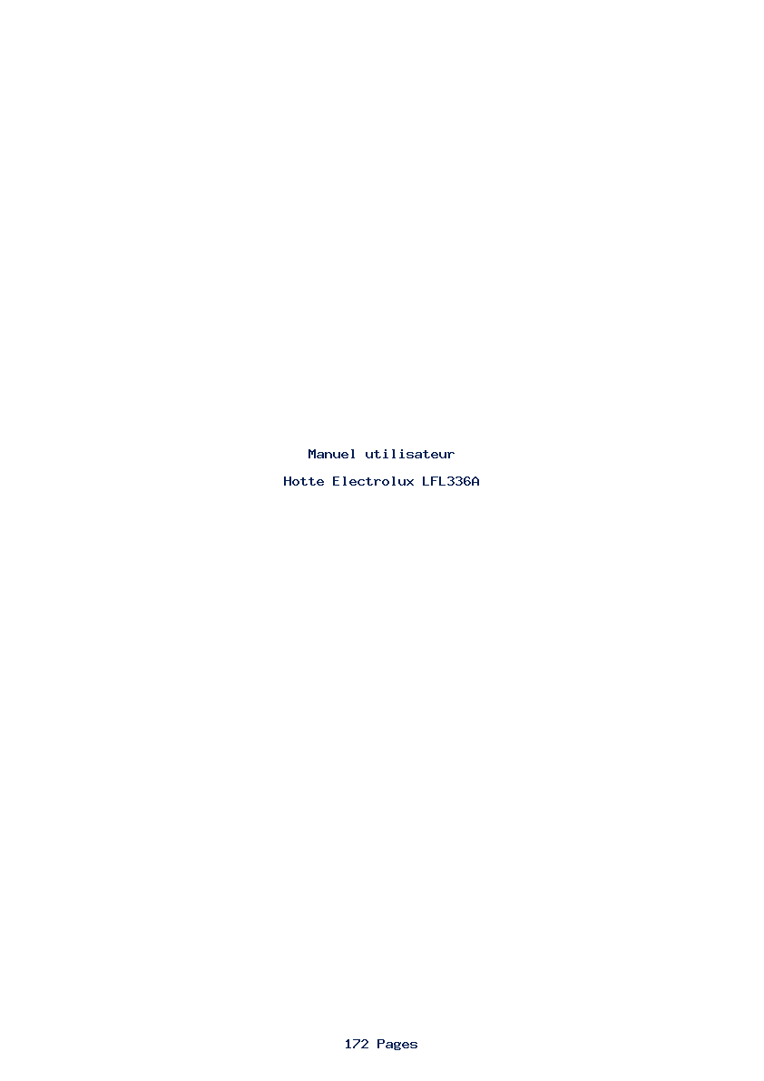Page 1 de la notice Manuel utilisateur Electrolux LFL336A