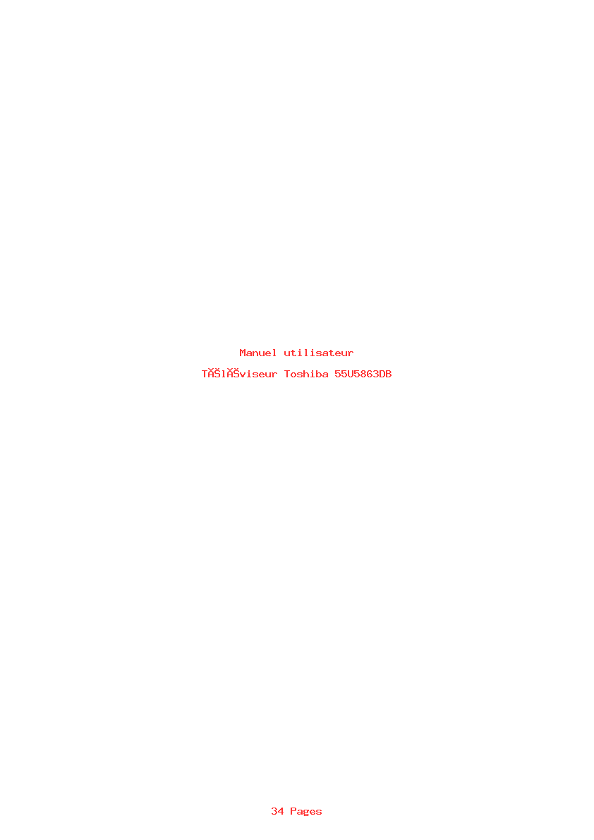 Page 1 de la notice Manuel utilisateur Toshiba 55U5863DB