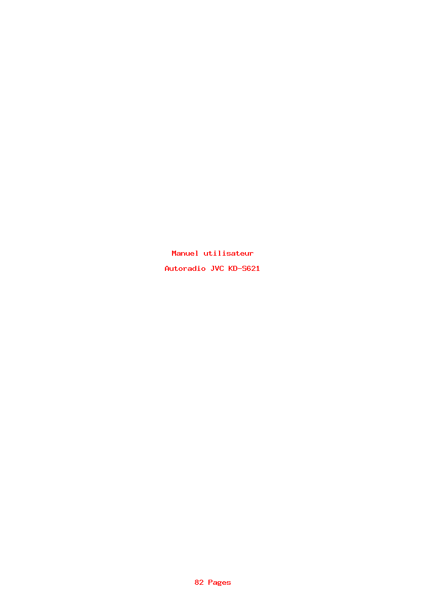 Page 1 de la notice Manuel utilisateur JVC KD-S621